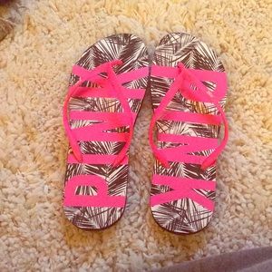 Pink flip flops